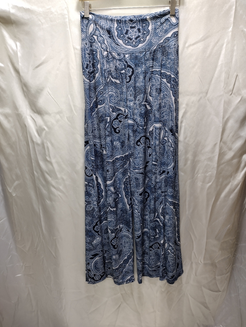 Julian Chang High Rise Wide Leg Pants Paisley Womens Small Blue